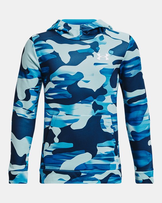Boys' Armour Fleece® Printed Hoodie, Blue, pdpMainDesktop image number 0